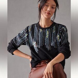 Anthropologie ‘Let Me Be Disco’ sequin and beaded sweatshirt